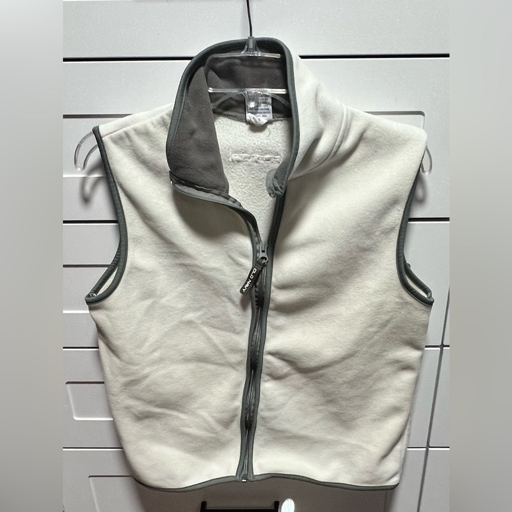 Old Navy creme and grey velour ski vest